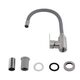 Змішувач для кухні Brinex Pure 015F3 з гнучким виливом   Nickel/Grey BRIPUR015F3NKG