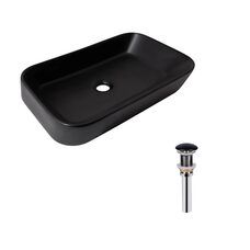 Комплект Qtap Scorpio: Раковина накладна прамокутна 550х390х120 мм Matt Black + Донний клапан PU03