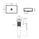 Комплект Qtap Tern: Раковина накладна прамокутна 480х370х135 мм Matt Black + Донний клапан PU03