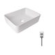 Комплект Qtap Tern: Раковина накладна прамокутна 480х370х135 мм White + Донний клапан PU02
