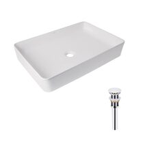 Комплект Qtap Tern: Раковина накладна прамокутна 600x400x110 мм WHITE + Донний клапан PU02