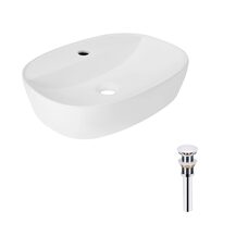 Комплект Qtap Scorpio: Раковина накладна овальна 500x380x120 мм White + Донний клапан PU02