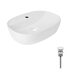 Комплект Qtap Scorpio: Раковина накладна овальна 500x380x120 мм White + Донний клапан PU02