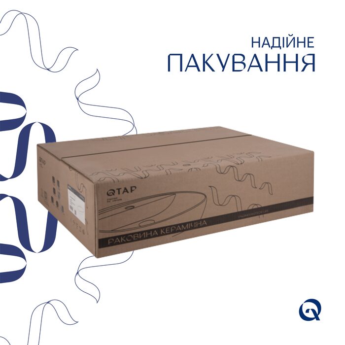 Комплект Qtap Cardinal: Раковина підвісна / накладна овальна 565х400х130 мм White + Донний клапан PU02