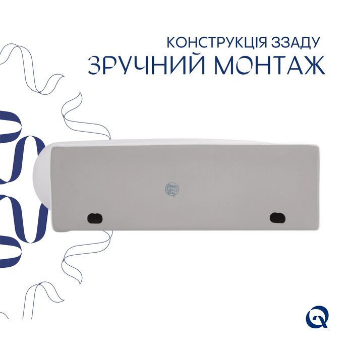 Комплект Qtap Leo: Раковина підвісна овальна ліва 430x285x160 мм White + Донний клапан PU02O