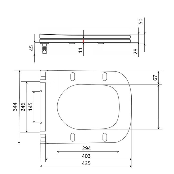 Сидіння для унітаза (Tern 490) 435x344x50 мм, Matt Black, з мікроліфтом, Slim Duroplast, Quick Release QTSC179MB47354 Qtap