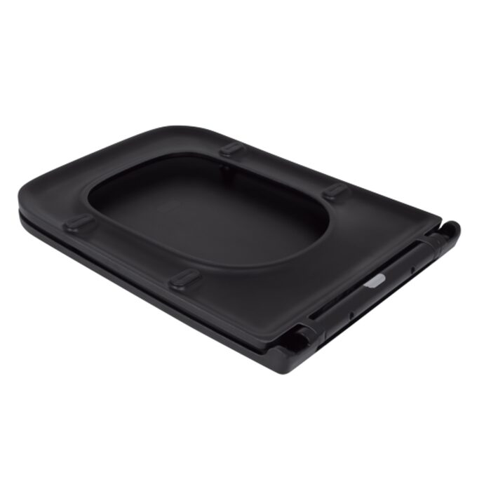 Сидіння для унітаза (Gemini) 435x357x37 мм, Matt Black, з мікроліфтом, Slim Duroplast, Quick Release QT99HY2312MB Qtap