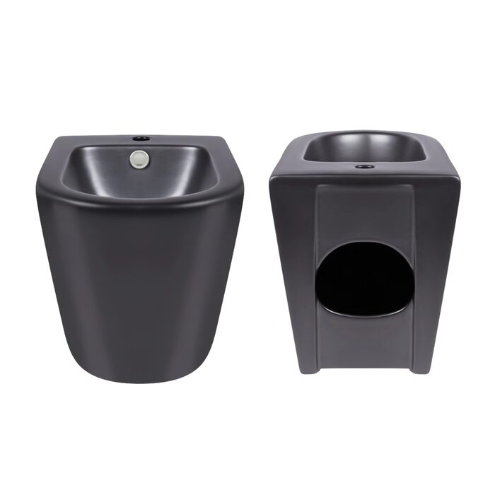 Акційний набір: Унітаз напольний Robin Ultra Quiet QT13226083AMB 660x360x855 Black + Біде напольне Robin QT13442141CMB 565x360x405 Black