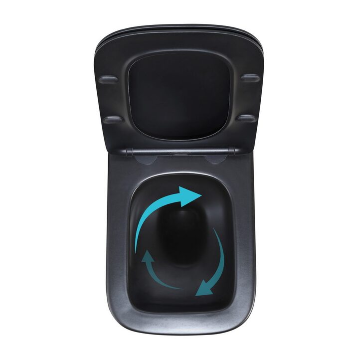Унітаз підвісний Qtap Crow Ultra Quiet 485×340×290 мм, Matt Black, з сидінням Slim Duroplast/ Soft-close/ Quick Release QT05335171MB