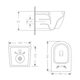 Унітаз підвісний Jay Rimless 485×360×320 мм, White, з сидінням Slim Duroplast/ Soft-close/ Quick Relase QT07335177RW Qtap