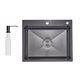 Lidz Handmade H6050HB Мийка для кухні інтегрована Decor Black PVD Honeycomb 2,5/0,5 мм LDH6050BDECPVD48371