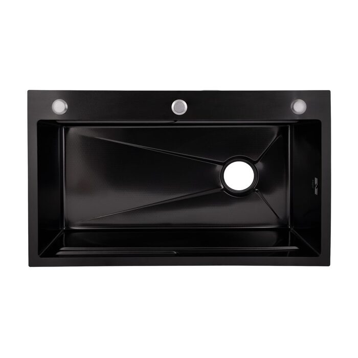 Lidz Handmade H7545B Мийка для кухні інтегрована Decor Black PVD Honeycomb 3,0/1,0 мм LDH7545BDECPVD48373
