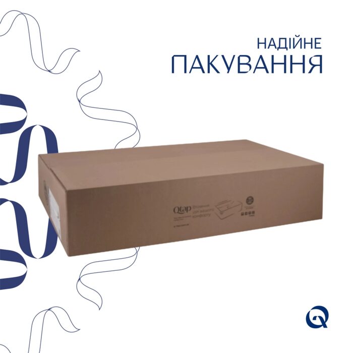 Комплект Qtap Cardinal: Раковина накладна 600x380x140 мм, White, овальна + Донний клапан Pop-up PU02