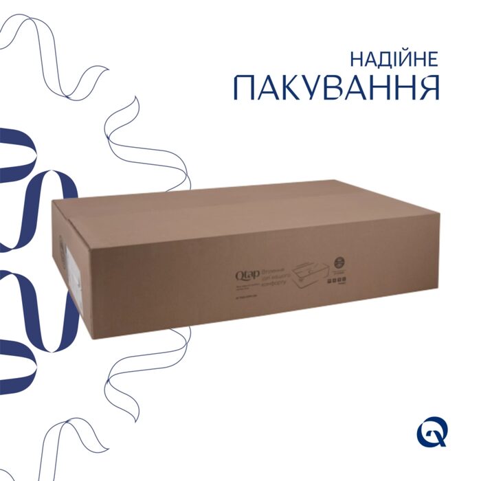 Комплект Qtap Kolibri: Раковина накладна 400x400x140 мм, White, квадратна + Донний клапан Pop-up PU02