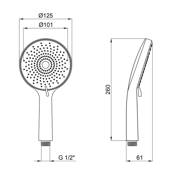 Лійка для ручного душу Lidz Niagara 32 120 мм округла LDNIA32GRP48536 Graphite