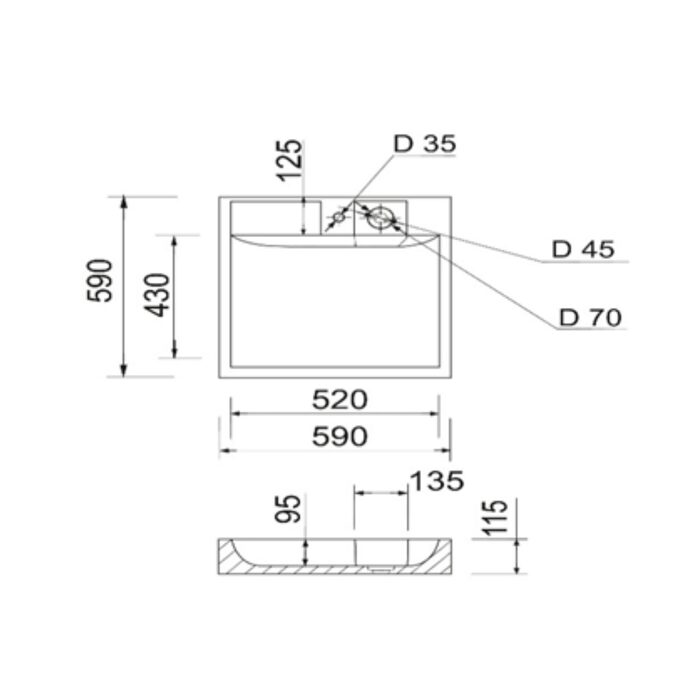 Раковина на пральну машину Qtap Arvin 595x595x115 мм, White QTARV2365WHI48575
