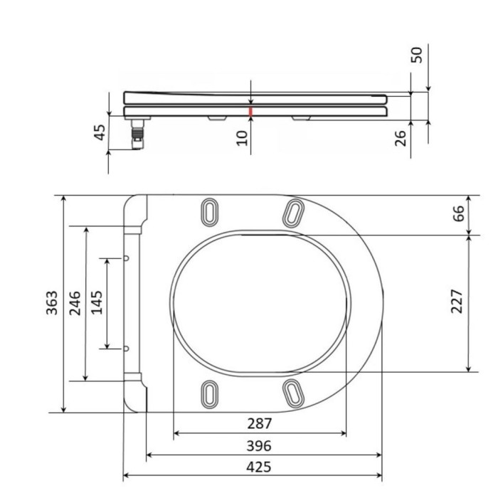 Сидіння для унітаза Qtap (Robin 490) 425x363x50 мм, Matt Black, з мікроліфтом Slim Duroplast, Quick Release QTSC179MB48676
