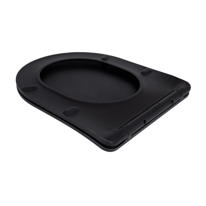 Сидіння для унітаза Qtap (Robin 490) 425x363x50 мм, Matt Black, з мікроліфтом Slim Duroplast, Quick Release QTSC179MB48676
