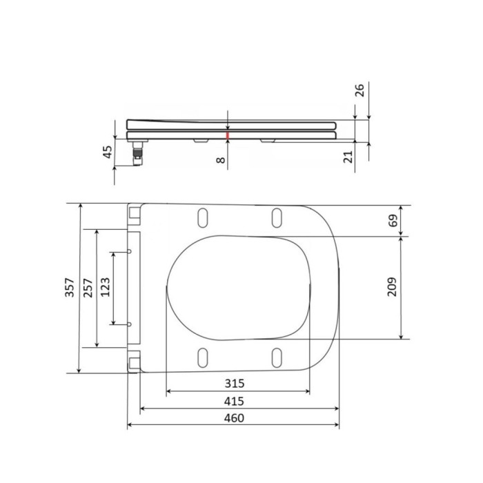 Qtap Сидіння для унітаза (Crow 640) 460x350x47 мм, White, з мікроліфтом, Slim Duroplast, Quick Release QTSC179W48700