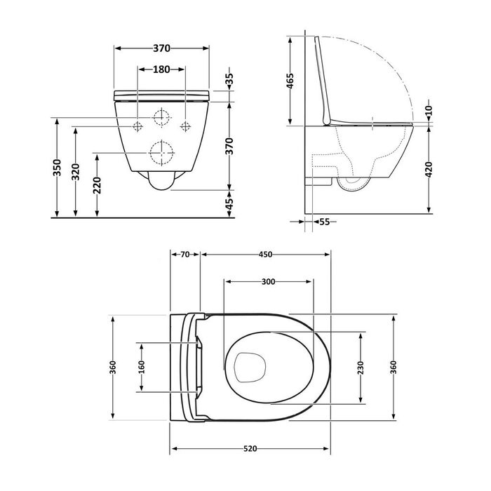 Унітаз підвісний Qtap Robin Ultra Quiet 520×365×340 мм, Anthracite, з сидінням Slim Duroplast / Soft-close / Quick Release QTROB26AN48995