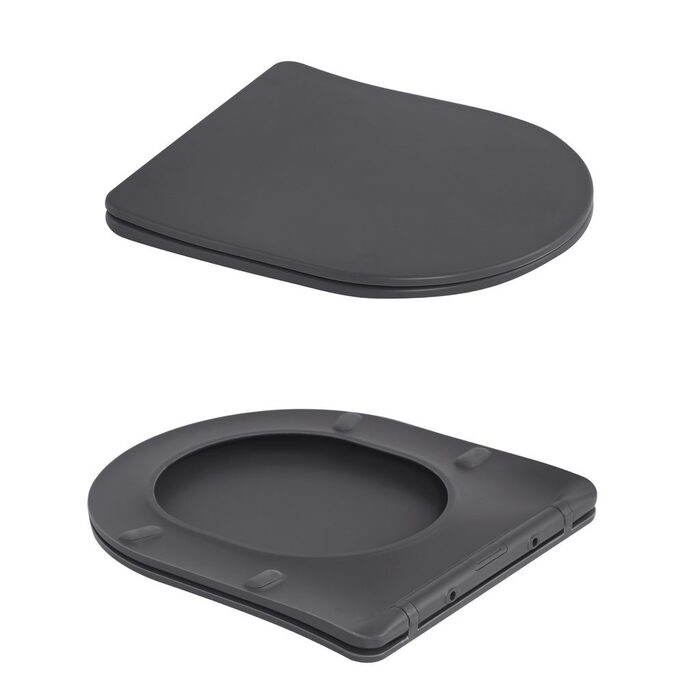 Унітаз підвісний Qtap Robin Ultra Quiet 520×365×340 мм, Anthracite, з сидінням Slim Duroplast / Soft-close / Quick Release QTROB26AN48995