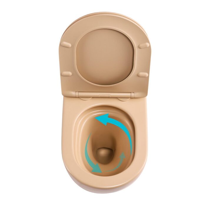 Унітаз підвісний Qtap Robin Ultra Quiet 520×365×340 мм, Beige, з сидінням Slim Duroplast / Soft-close / Quick Release QTROB26SB48997