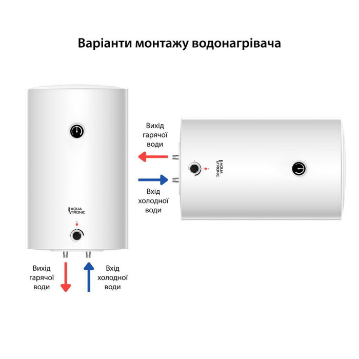 Водонагрівач електричний Aquatronic 50 л універсальний, сухий ТЕН 2,0 кВт Round D503820 B4