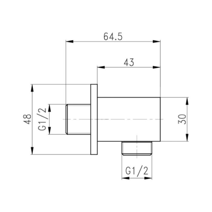 Акційний набір Qtap 1+1=3: Підключення для шланга Spojeni Matt Black, прямокутне QT809810842857NB