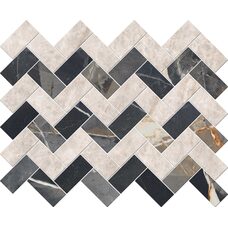 Мозаїка 25*30 Calacata Black Luxor Mix Black Liso