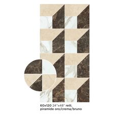 Плитка 60*120 Majestic Decori Piramide Oro/Crema/Bruno Rett 9 Mm