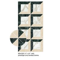 Плитка 60*120 Majestic Decori Prestige Oro/Verde/Crema Rett 9 Mm