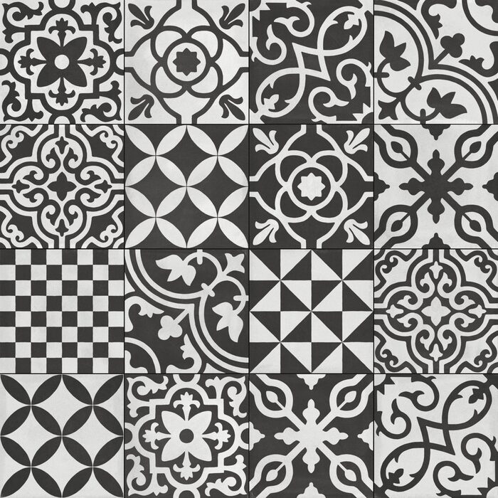 Плитка 20*20 Contrasti Decoro Mix Antracite R7Gz