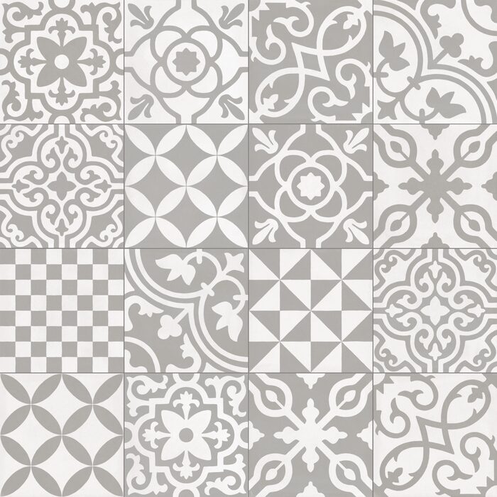 Плитка 20*20 Contrasti Decoro Mix Grigio R7Gy