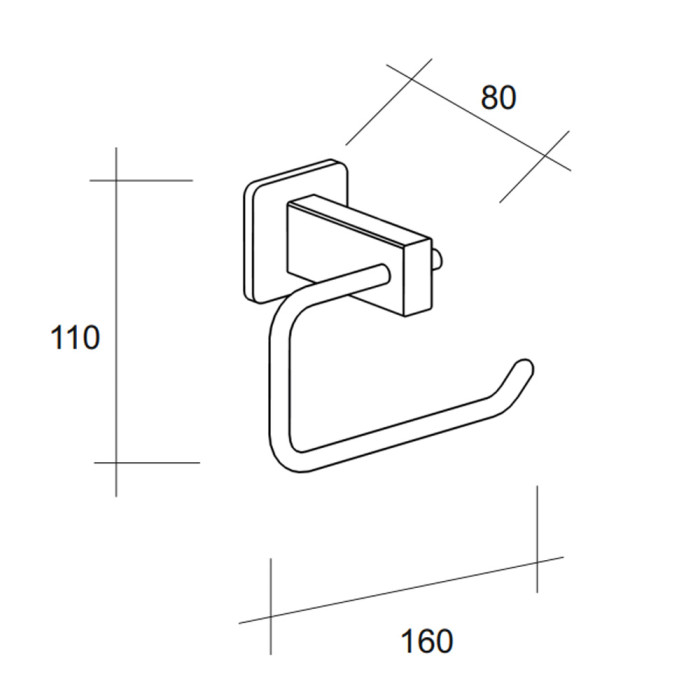 NOOK steel тримач паперу відкритий , 110х160х80 (1 сорт)
