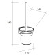 NOOK steel Щітка д/унітазу, нержавіюча сталь, хром, 340х110х140 (1 сорт)