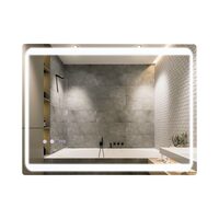 Дзеркало Qtap Mideya 800х600 з LED-підсвічуванням Touch, з антизапотіванням, з годинником, димером QT2078NCF8060W