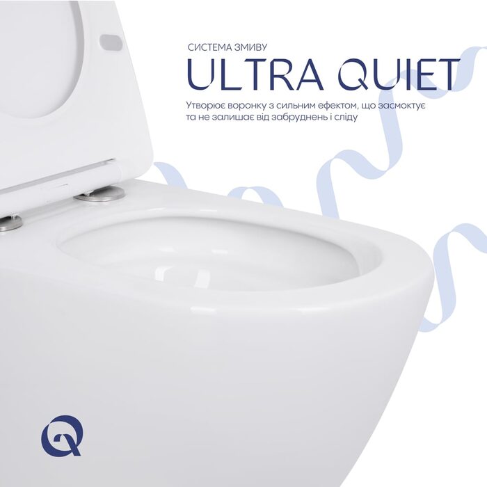 Готове рішення Qtap для ванної кімнати: Унітаз напольний Robin Ultra Quiet QT13223381AW + інсталяція QT0122490S+ клавіша QT0111M08V1384W