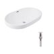 Комплект Qtap Leo: Раковина врізна 610x405x185 мм, White, овальна + Донний клапан Pop-up PU02O