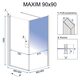 душова кабіна Rea Maxim 90x90 безпечне скло, прозоре, права (REA-K0267)