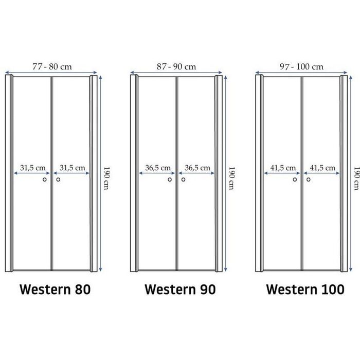 душові двері Rea Western Space N2 90x190 безпечне скло, прозоре (REA-K9993)