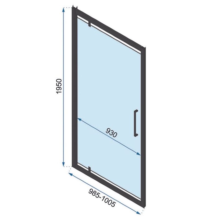 душова двері Rea Rapid Swing 100x195 безпечне скло, прозоре (REA-K6410)