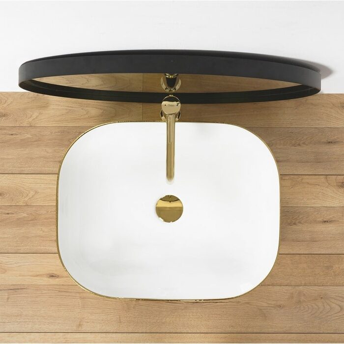 умивальник Rea Floria 51x41 gold/white (REA-U0027)