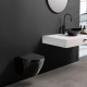 чаша унітазу Rea Carlo Mini Flat  black gloss без обідка, сидіння дюропластів повільно падаюче (REA-C8936)