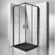 душова кабіна Rea Punto 90x90 black безпечне скло, прозоре (REA-K4801)
