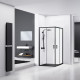 душова кабіна Rea Punto 90x90 black безпечне скло, прозоре (REA-K4801)