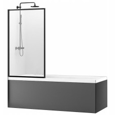 штора для ванни Rea Lagos 70x140 чорна, скло прозоре (REA-K7632)