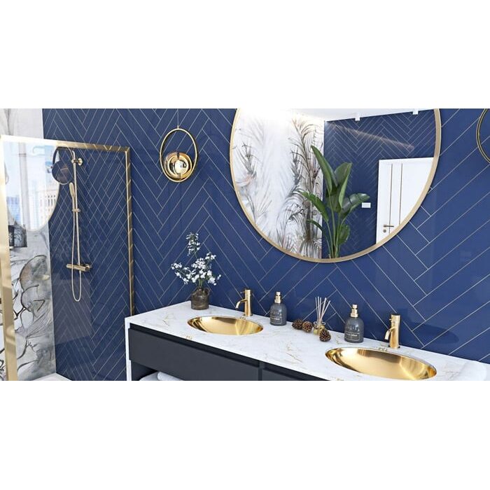 умивальник Rea Nel 39x47 gold (Rea-u6331)