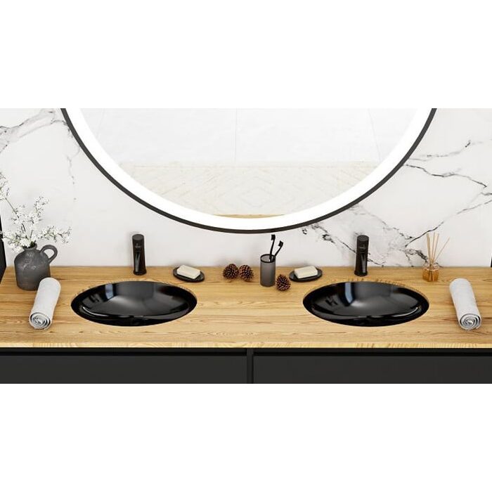 умивальник Rea Nel 39x47 black (Rea-u1023)