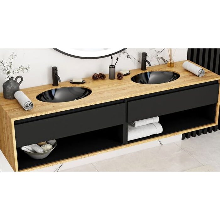 умивальник Rea Nel 39x47 black (Rea-u1023)