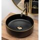умивальник Rea Sami 36x36 black matt/gold (REA-U0595)